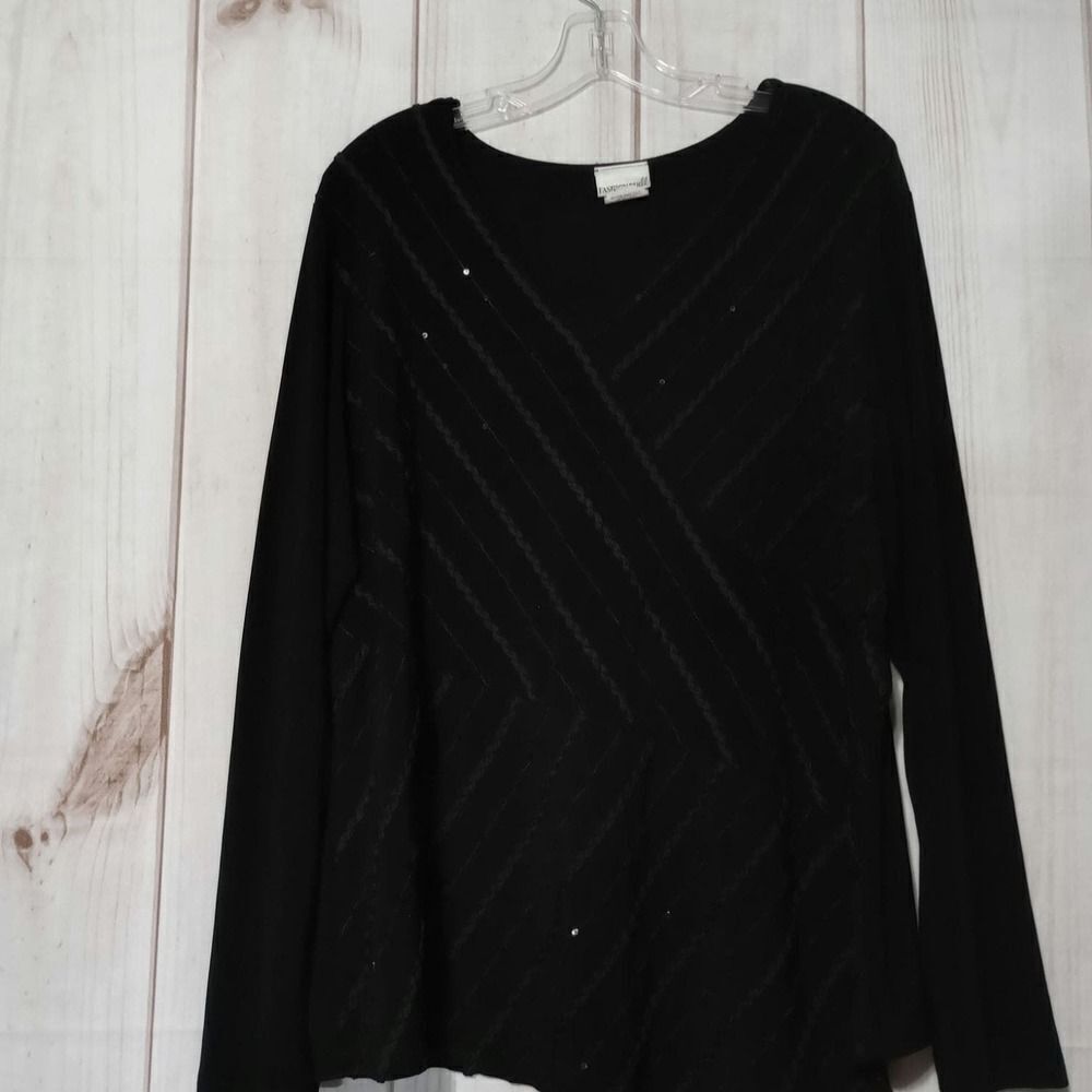 Fashion Bug Blouse Ladies 22 Sequins V Neck Long Sleeve